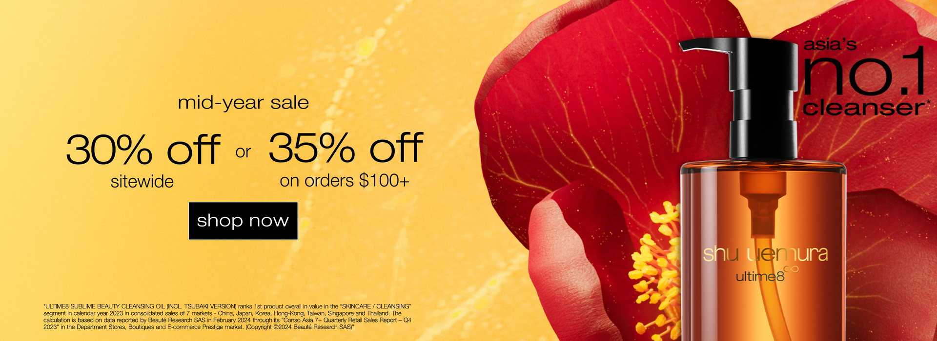 mid-year sale - 30% off sitewide or 35% off on orders $100 or more