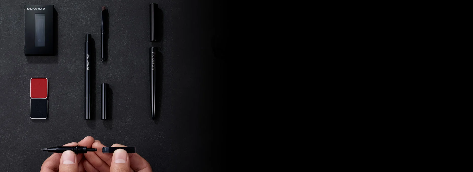 customising shu uemura makeup tools with hands